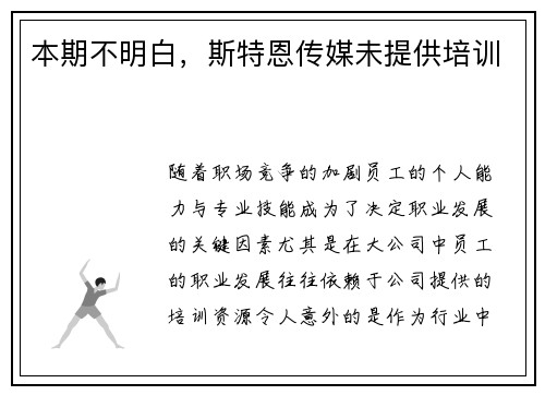 本期不明白，斯特恩传媒未提供培训